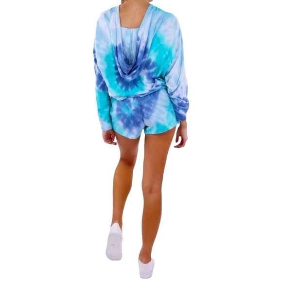 Anthropologie Blue Tie-Dye Hoodie - Picture 3 of 8